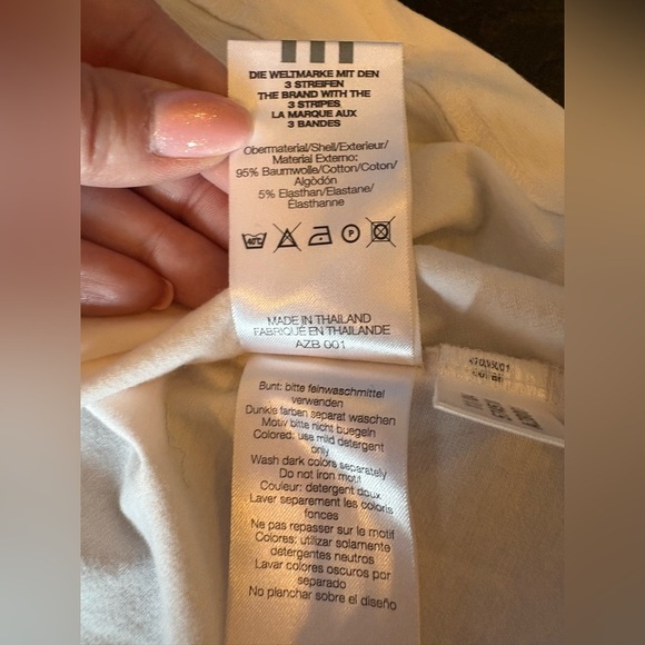 adidas White and Purple Short Sleeve Tee - Picture 4 of 4